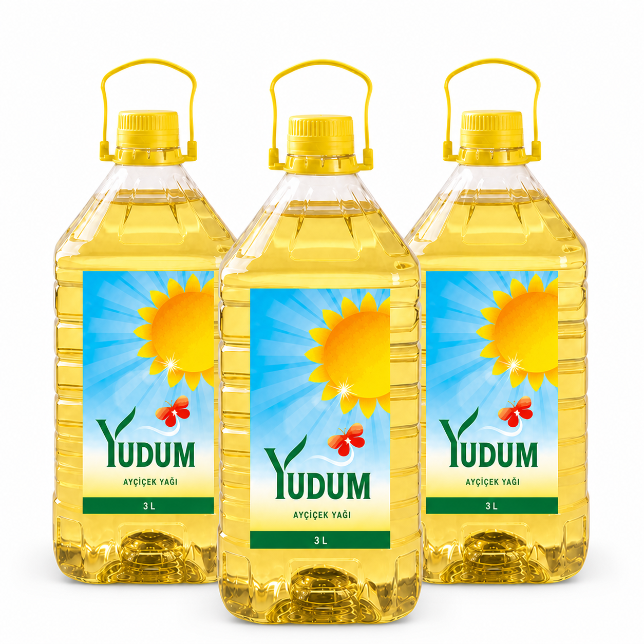 Yudum Ayçiçek Yağı 3 L × 3 Adet – Toplam 9 L